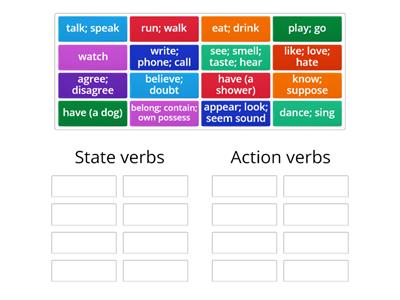 Stative and action verbs