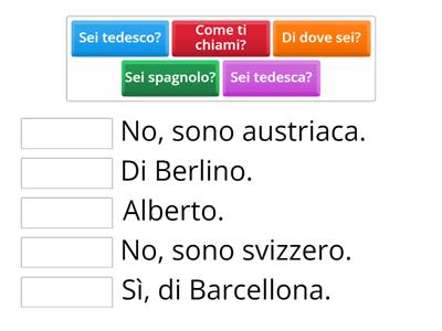 A1 - Abbina le domande alle risposte giuste