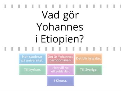 Yohannes nya liv - frågor och svar
