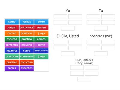 Present tense verb practice without images