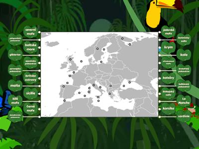 evropa slepá mapa - povrch