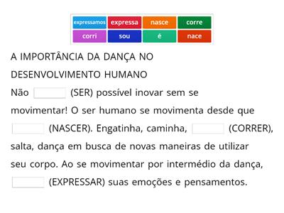 Verbos no presente do modo indicativo