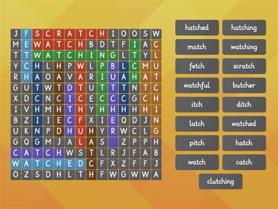 tch as in watch wordsearch