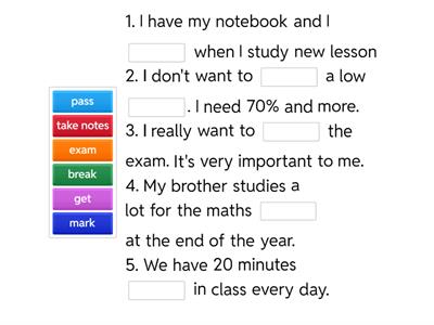 Elementary Vocabulary of study