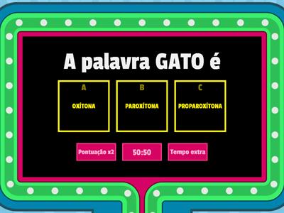 Classificação das palavras quanto à sílaba tônica