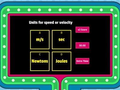 Physics Units and Terms