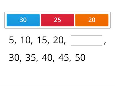 Skip Counting - 5's, 10s, 25s