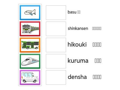 Year 8 transport Japanese (Practice with romaji)