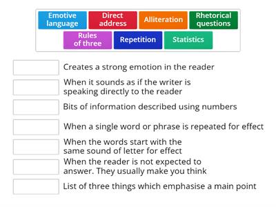 Persuasive languages features  (Functional Skills English Level 1)