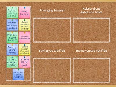Arranging a meeting. 