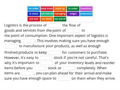 U9, Logistics vocabulary, Business Result B1, 2e