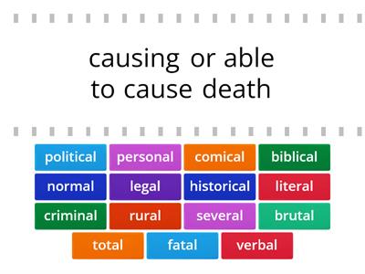 Suffix -al Words and Meanings