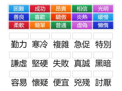 中國語文科_相反詞（詞語）_高小中組