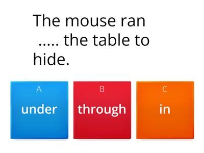 Prepositions of movement - sentences