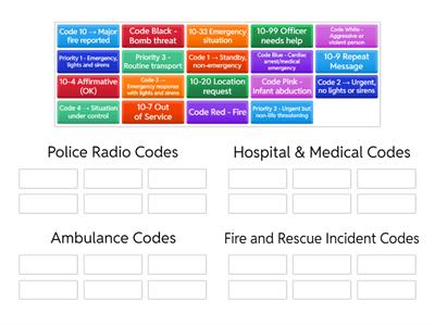 Codes Used within the services