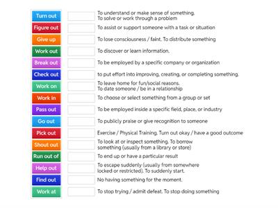 Phrasal Verbs with-(work) and (OUT)