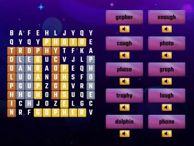 GH and PH word search