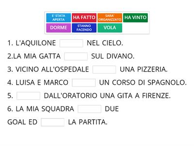  ANALISI LOGICA: PREDICATO VERBALE SCEGLI QUELLO ADATTO