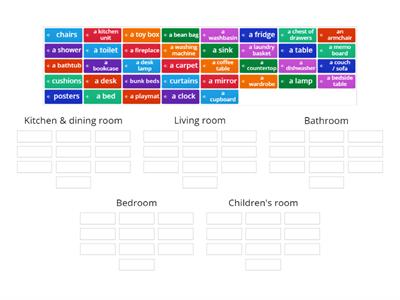 Bloggers 1 Unit 4B - Furniture and appliances (group sort)