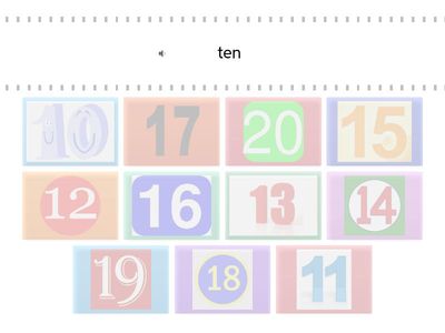  Numbers 10-20 match