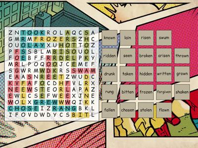 Second and third forms Wordsearch