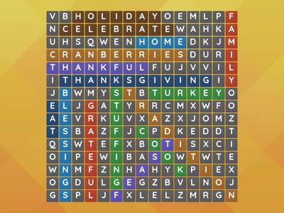 Thanksgiving Word Search
