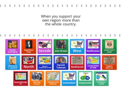 10-Sectionalism/Causes of the Civil War Matching