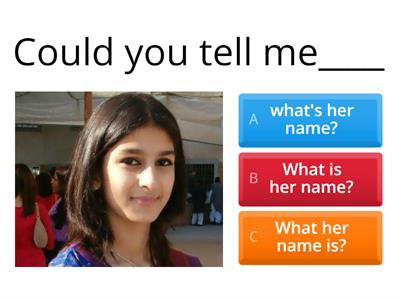  Indirect questions quiz