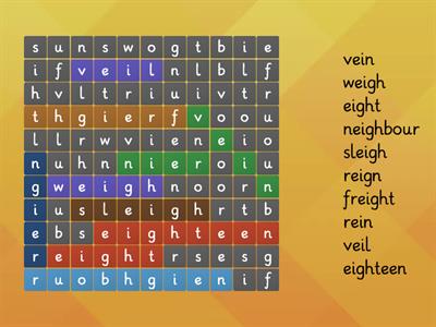 List 14 ei words wordsearch