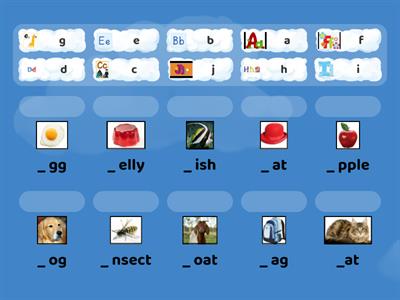 Match the letters to the pictures (A-J)