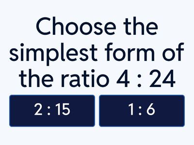 Ratio in simplest form.