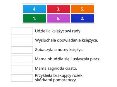 Kolejność wydarzeń w lekturze "Nasza mama czarodziejka"