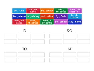 Prepositions to\in\on\at