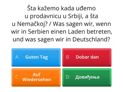 Kviz: U kupovini - Einkaufen (integrativni čas)