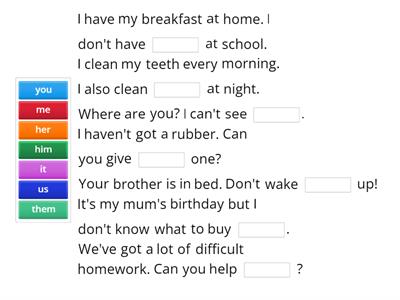 Object pronouns A2 GEt Involved unit 1