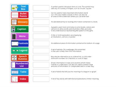 Organisational, Layout and Format Features