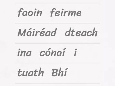 Sentence Jumble ar 'Cuairteoir'