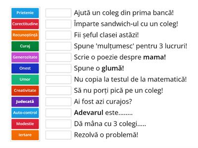 Jocul 'Recunoaște trăsăturile de caracter'