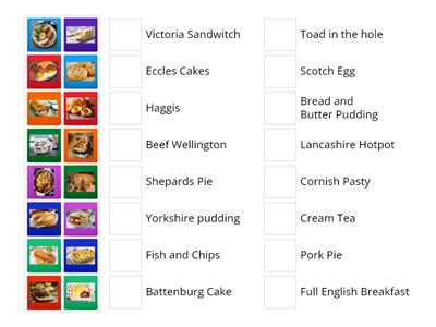 British Food Matching Activity