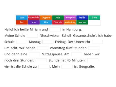 Horizonte 5. L.4 Miriams Schultag