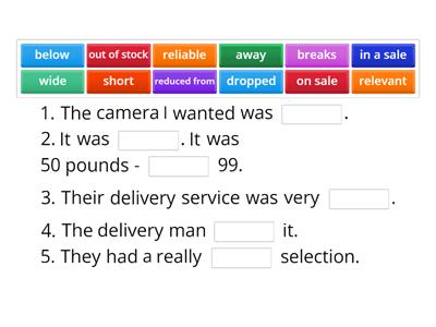 Outcomes Pre-Intermediate Unit 2 Shopping online vocabulary