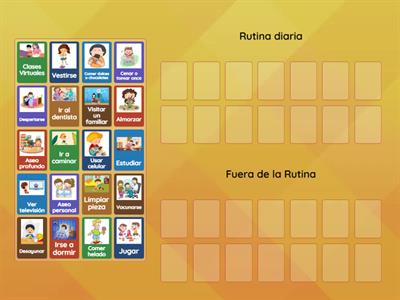 ¿Qué actividades son parte de una rutina diaria?