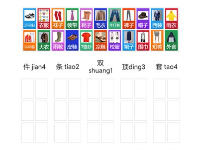 衣服 量词