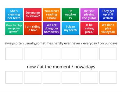 Present Continuous/Present Simple  