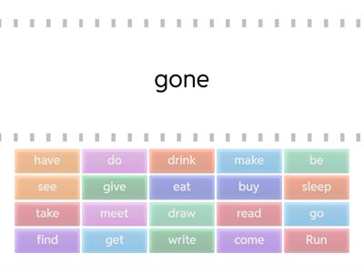 match the correct form of the present and simple past