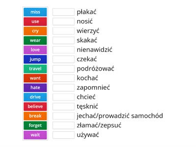 czasowniki 2 język angielski klasa 4