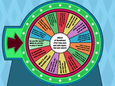 Wheel of Questions (ESL Getting to Know You!) P6