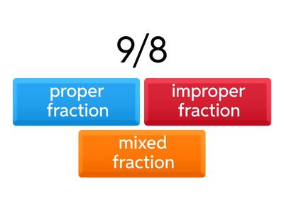 Identify if the given fraction is a proper, improper of mixed fraction