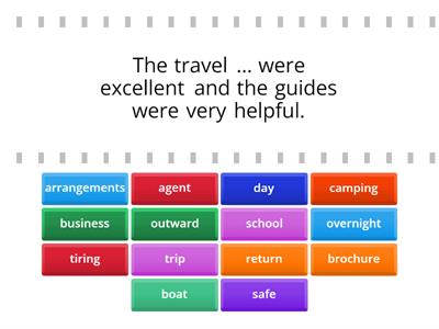 Travel, journey, trip - Collocations