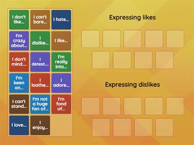 Expressing likes and dislikes